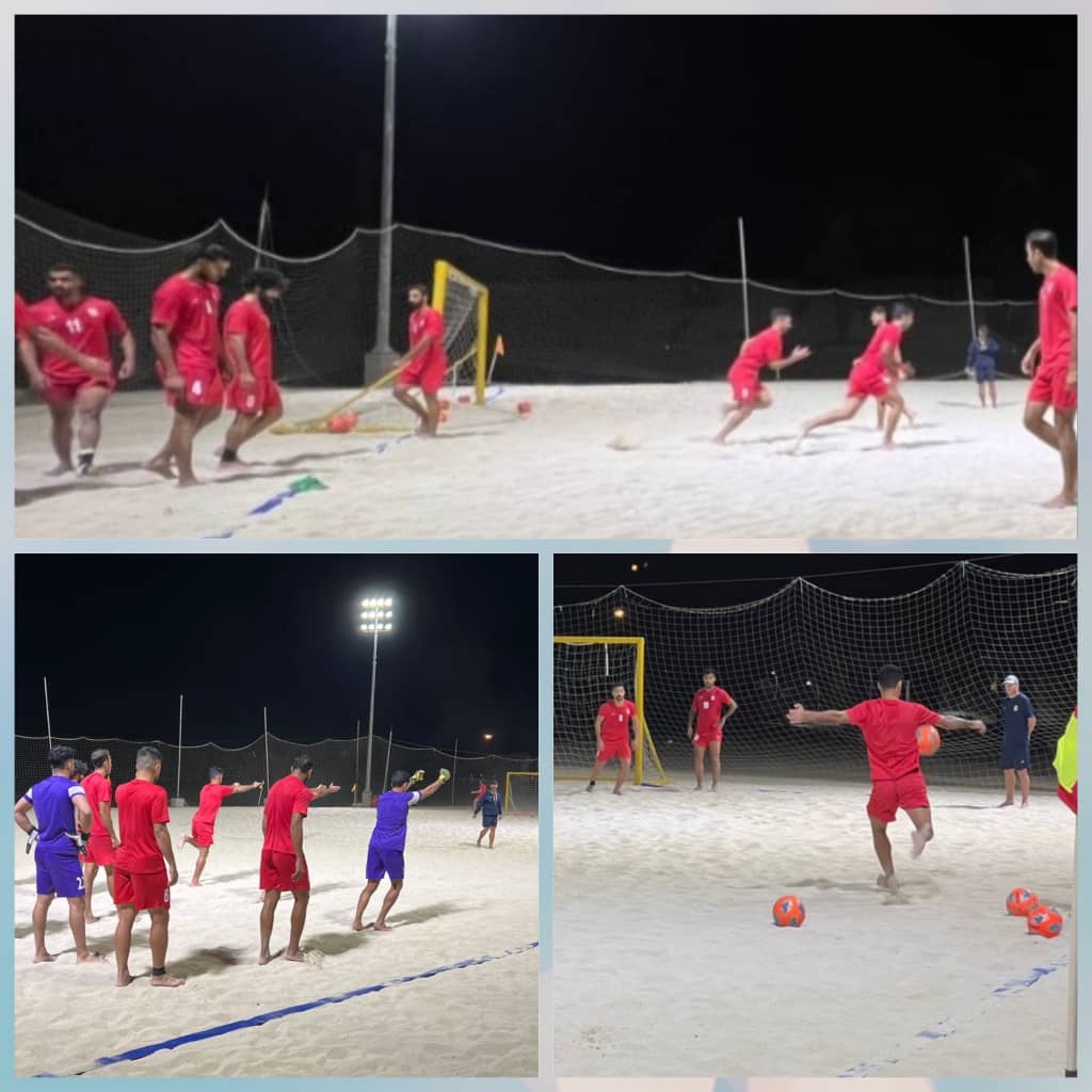 تمرینات تیم ملی فوتبال ساحلی در مجموعه ورزشهای ساحلی آقایان