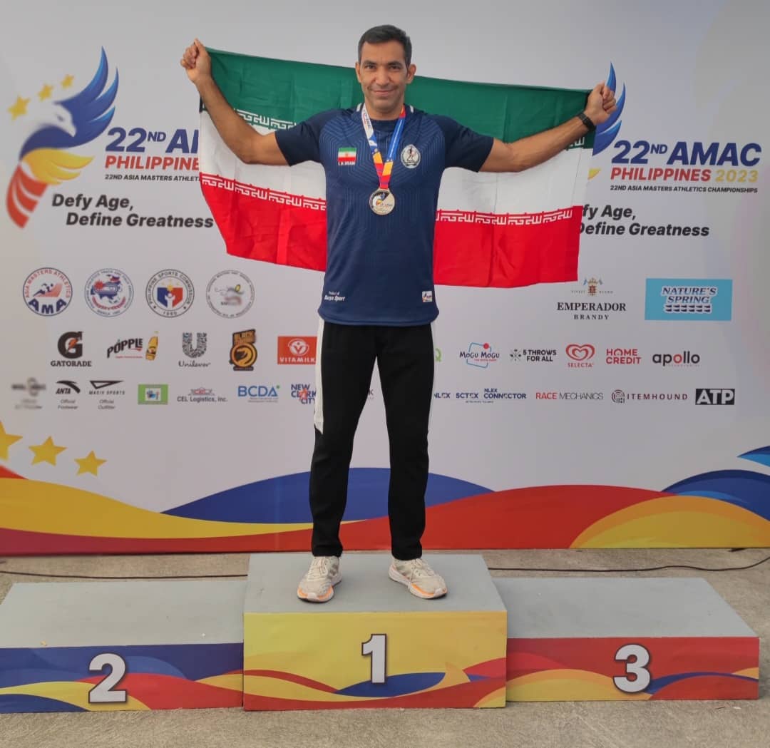 کسب سومین مدال طلای مسابقات دو و میدانی پیشکسوتان آسیا توسط ورزشکار کیشوند