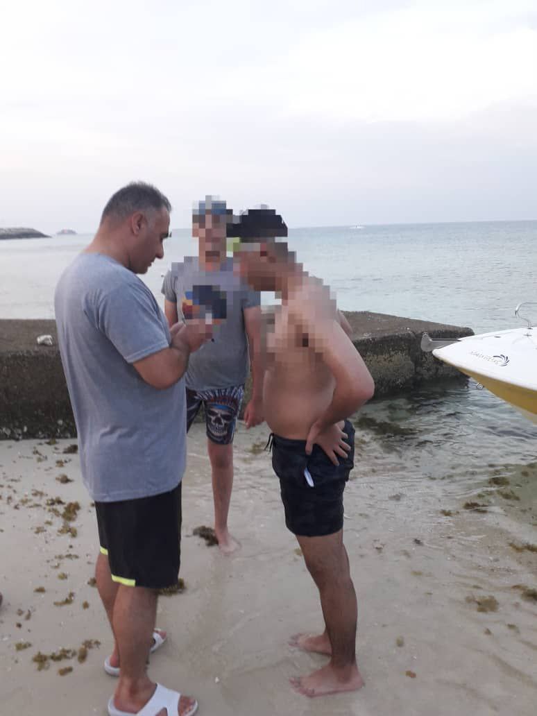 نجات جان دو جوان در سواحل جزیره کیش