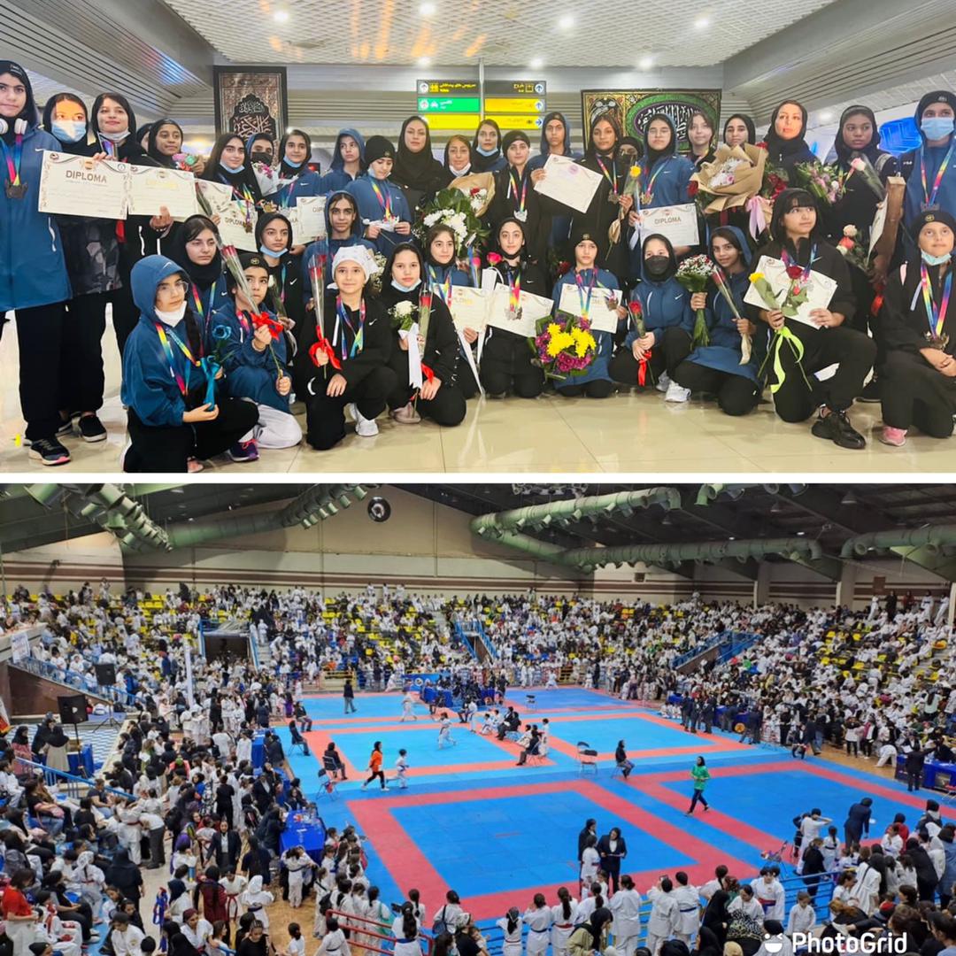  تیم ۴۶ نفره دختران کاراته کیش از یازدهمین دوره مسابقات کشور سبک شیتوریو اینویی ها ایران 